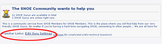 SHOE GURU - Settings